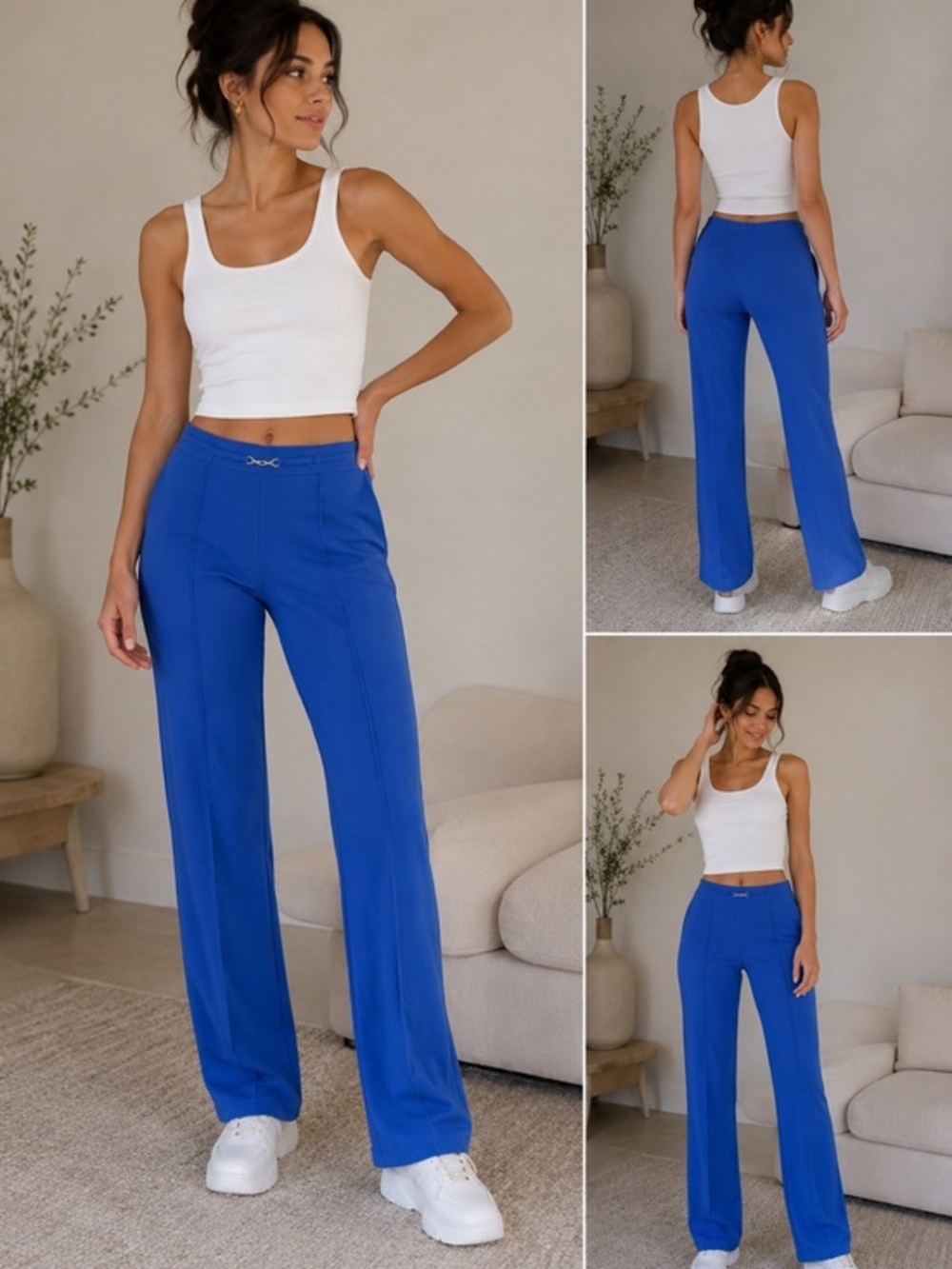 New York & Company Blue Straight Leg Pants Size 6P